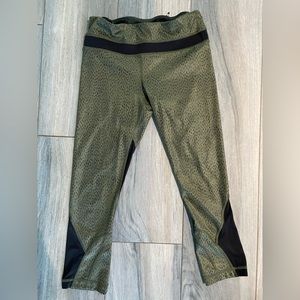 Lululemon Army Green with Spots Capri Leggings